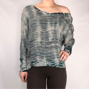 Gypsy 05 Tye Dye‎ Sweater Knit Green Size M Lightweight V Neck Long Sleeve